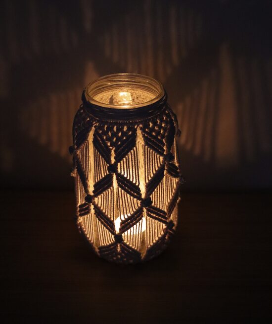 Macrame Knot Candle Holder ''Athena''